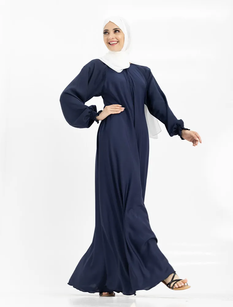 Navy Mid Zip Umbrella Abaya