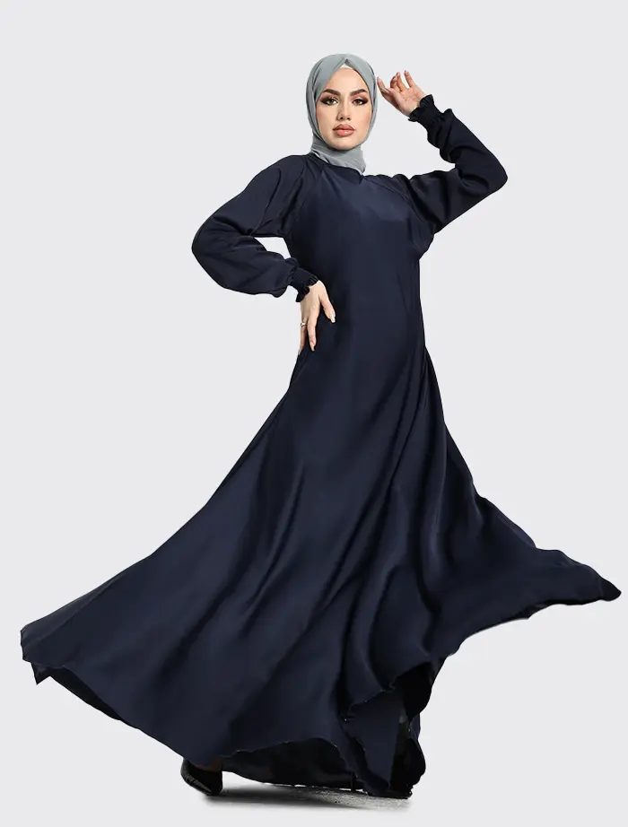 Navy Zip Umbrella Abaya