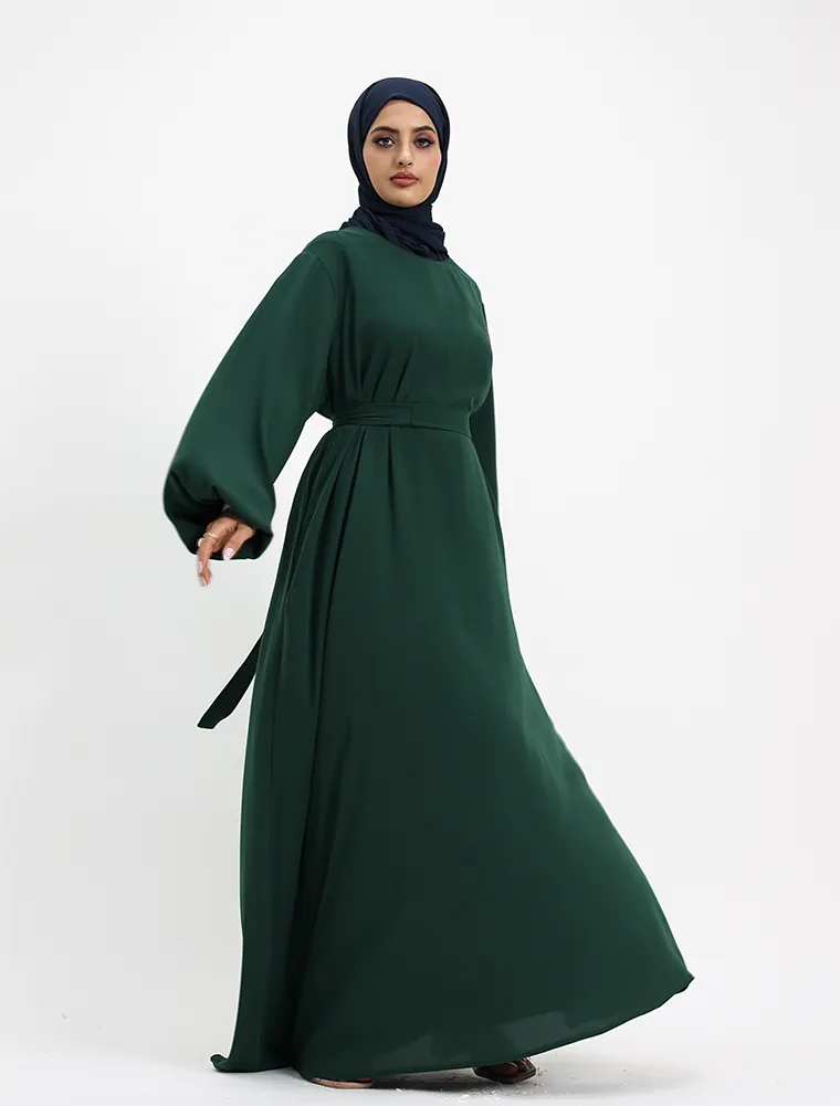 Green Crepe Essential Abaya